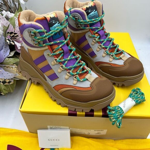 Men’s Gucci X Adidas Lace up boots size 8.5 made in Italy - Picture 4 of 10